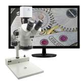 SPZV-50 Stereo Zoom Trinocular Microscope (6.7x-50x), Mighty Cam Pro, PLED Stand redirect to product page