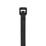 Standard Weather Resistant Cable Tie, 7.5 in, Black, 50 lb minimum tensile strength, 100/BG redirect to product page