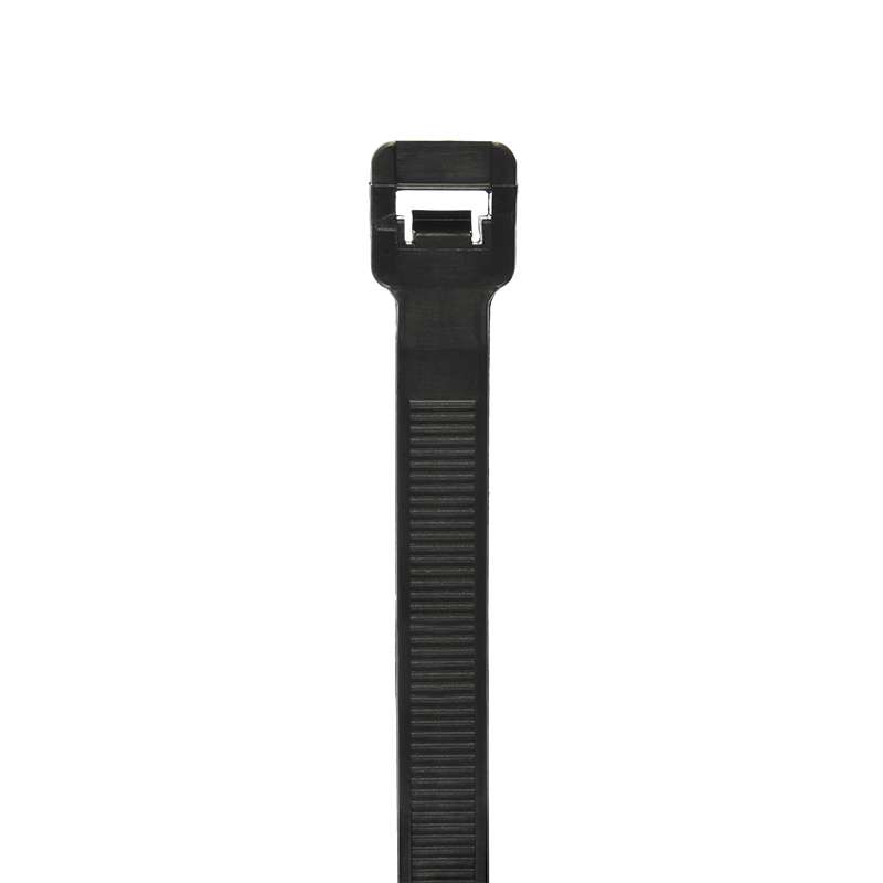Standard Weather Resistant Cable Tie, 7.5 in, Black, 50 lb minimum tensile strength, 100/BG