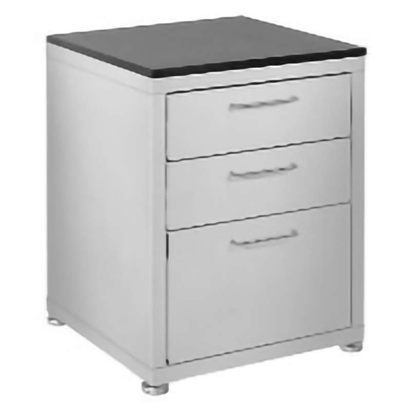 Stainless Steel Industrial Grade Storage Cabinets-3 Drawers-6", 6", 12" with Glides and Resin 3/4" Black Top
