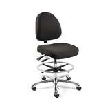 Integra Mid Height ESD Ebony Fabric Chair, Medium Back, Articulating Seat & Back Tilt, Polished Aluminum Base with Adjustable Footring, ESD Dual Wheel Interval Braking Casters redirect to product page
