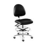 Bevco Cleanroom Vinyl Chair, ESD, Large, Black redirect to product page