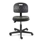 Breva Desk Height Black Polyurethane Chair, Black Nylon Base, Hard Floor Casters redirect to product page