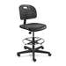 Breva Mid Height Black Polyurethane Chair, Black Nylon Base with Adjustable Footring, Hard Floor Casters