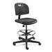 Breva Tall Height Black Polyurethane Chair, Black Nylon Base with Adjustable Footring, Hard Floor Casters