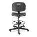 Breva Tall Height Black Polyurethane Chair, Black Nylon Base with Adjustable Footring, Hard Floor Casters