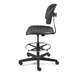 Breva Tall Height Black Polyurethane Chair, Black Nylon Base with Adjustable Footring, Hard Floor Casters