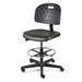 Breva Tall Height Black Polyurethane Chair, Black Nylon Base with Adjustable Footring, Hard Floor Casters