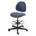 Lexington Mid Height ESD Navy Fabric Chair, Black Nylon Base with Adjustable Footring, Hard Floor Casters