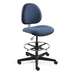 Lexington Mid Height ESD Navy Fabric Chair, Black Nylon Base with Adjustable Footring, Hard Floor Casters