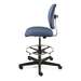 Lexington Mid Height ESD Navy Fabric Chair, Black Nylon Base with Adjustable Footring, Hard Floor Casters