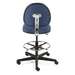Lexington Tall Height ESD Navy Fabric Chair, Black Nylon Base with Adjustable Footring, Hard Floor Casters