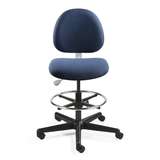 Lexington Tall Height ESD Navy Fabric Chair, Black Nylon Base with Adjustable Footring, Hard Floor Casters redirect to product page