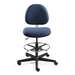 Lexington Tall Height ESD Navy Fabric Chair, Black Nylon Base with Adjustable Footring, Hard Floor Casters