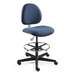 Lexington Tall Height ESD Navy Fabric Chair, Black Nylon Base with Adjustable Footring, Hard Floor Casters