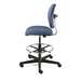 Lexington Tall Height ESD Navy Fabric Chair, Black Nylon Base with Adjustable Footring, Hard Floor Casters