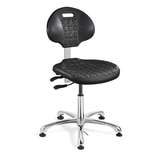 Everlast ESD Black Polyurethane Chair, Tilt, Polished Aluminum Base, ESD Mushroom Glides, 14.5" - 19.5" Seat Height Adjustable , 350lb Weight Capacity, 12 Year Warranty redirect to product page