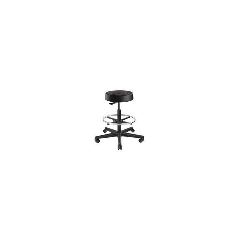 Ergolux Backless Stool, Soft Polyurethane Seat, Black Nylon Base, Dual-Wheel Hard Floor Casters, 24" -34" Seat Height Adjustable , 300lb Weight Capacity, 12 Year Warranty