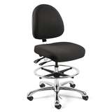 Integra Mid Height ESD Ebony Fabric Chair, Medium Back, Articulating Seat & Back Tilt, Polished Aluminum Base with Adjustable Footring, ESD Dual Wheel Hard Floor Casters redirect to product page