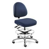 Integra Mid Height ESD Navy Blue Fabric Chair, Medium Back, Articulating Seat & Back Tilt, Polished Aluminum Base with Adjustable Footring, ESD Dual Wheel Hard Floor Casters redirect to product page