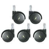 ESD-Safe Dual Wheel Hard Floor Conductive Casters for Bevco ESD-Safe Chairs with 5-Star Bases, 5 per Pack redirect to product page