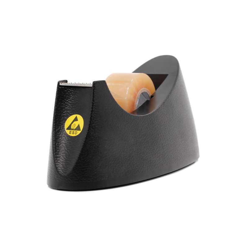 ESD-Safe Conductive Plastic Body Tape Dispenser with One 1" Wide Spool, 1" Core