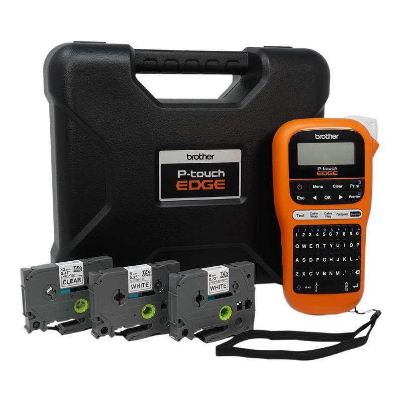 PT-E110 Ind Handheld Labeling Tool w/ Case & 3 Tapes