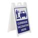 Curbside Vaccination A-Frame Sign Stand, Blue on White, 36 in x 24 in