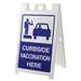 Curbside Vaccination A-Frame Sign Stand, Blue on White, 36 in x 24 in