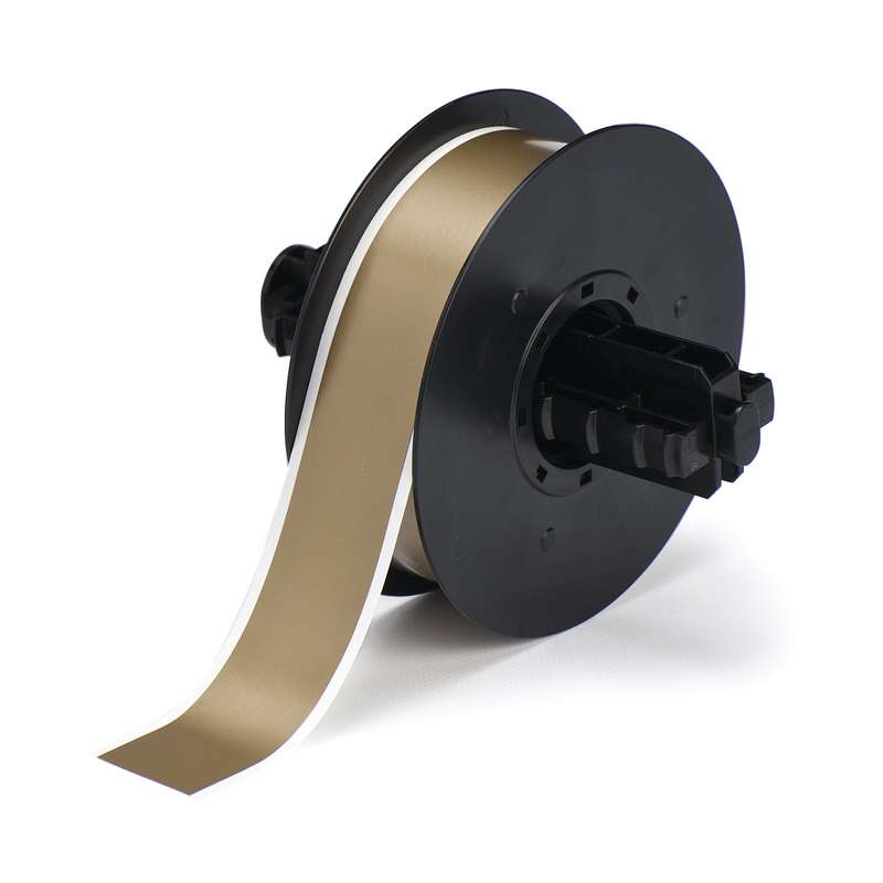 B30 Series Low-Shrink Vinyl Labels, Gold, B-595, 1.125 x 100 ft per Roll