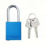 Aluminum Safety Padlock, Keyed Different, Blue, 1.5" Steel Shackle redirect to product page