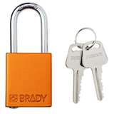 Aluminum Safety Padlock, Keyed Different, Orange, 1.5" Steel Shackle redirect to product page