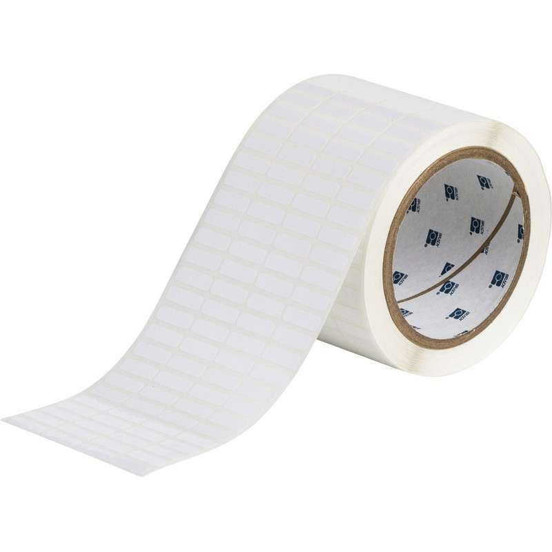 Thermal Transfer Label, Permanent Polyester, .75" x .25", 10,000 Labels/Roll, White