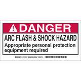 Danger Arc Flash And  Shock Hazard Labels, 2 x 4in, 100/Roll redirect to product page