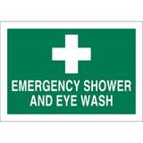 Emergency Eyewash and Shower Sign, 10 X 14", White on Green redirect to product page