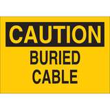 Buried Cable - CAUTION Sign, Black on Yellow, 10 x 14" redirect to product page