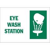 Eye Wash Station FirstAid Sign, Aluminum, Green on White, 10 x 14" redirect to product page
