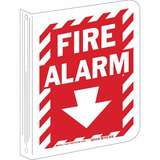 Fire Alarm, L Style Sign, Red On White, Vertical, Rectangle 12"HX9"W redirect to product page