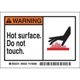 "Warning Hot Surface Do Not Touch" Labels, 5 per Package, Black/Orange/ Red on White redirect to product page