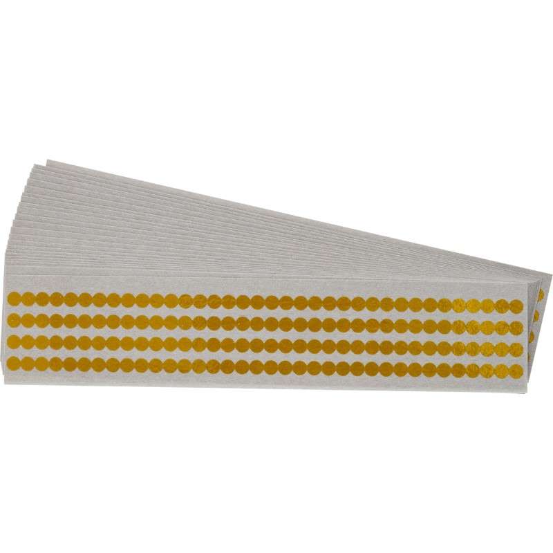 High-Temperature Masking Tape Labels, Amber, 0.25" Diameter, 25 Cards per Package