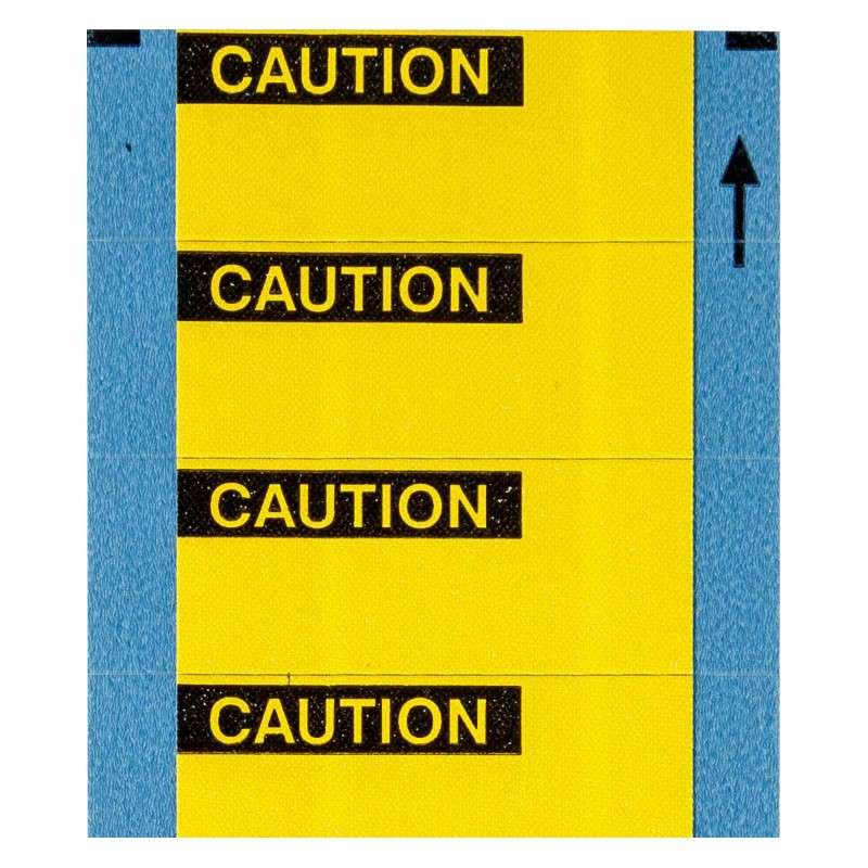 Caution Cloth Write-On Labels, Black on Yellow, 0.625 x 1.5", 25 Cards per Package