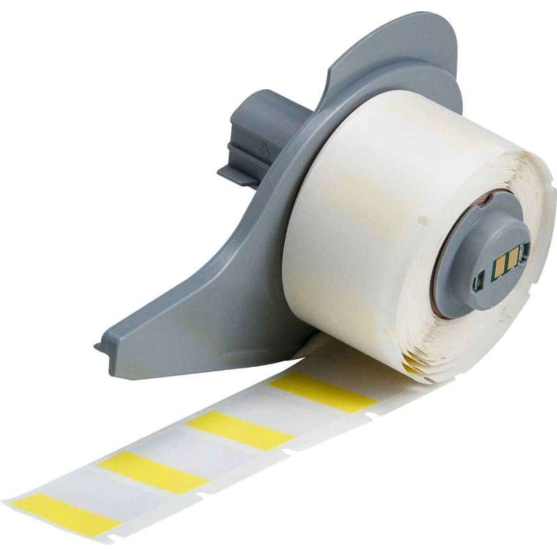 Self-Laminating Vinyl Wrap Around Lbls 1 x 1 Yellow, Clear RL/250 M710;BMP71