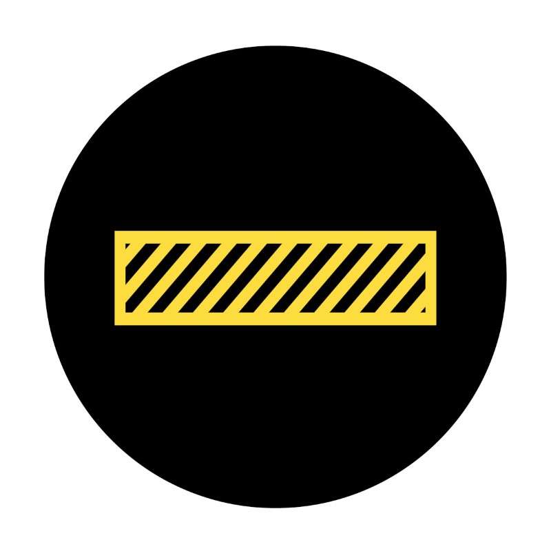 Sign Lens for LED Sign Projector E-Size Crosswalk Picto Hatched Yellow, Black