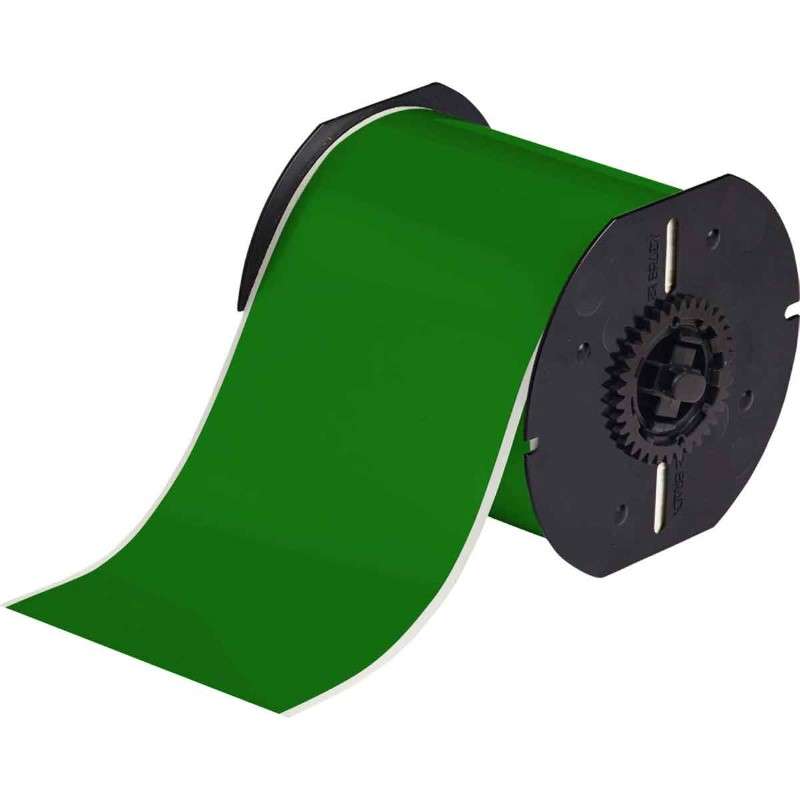 Vinyl Label Tape, All Weather, for B30 Printers, 4", Green, Cartridge of 100 Feet