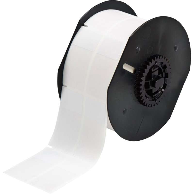 Vinyl Wrap Around Labels, Permanent Acrylic, Self-Laminating, White, 2.25" x 1", Roll of 1400