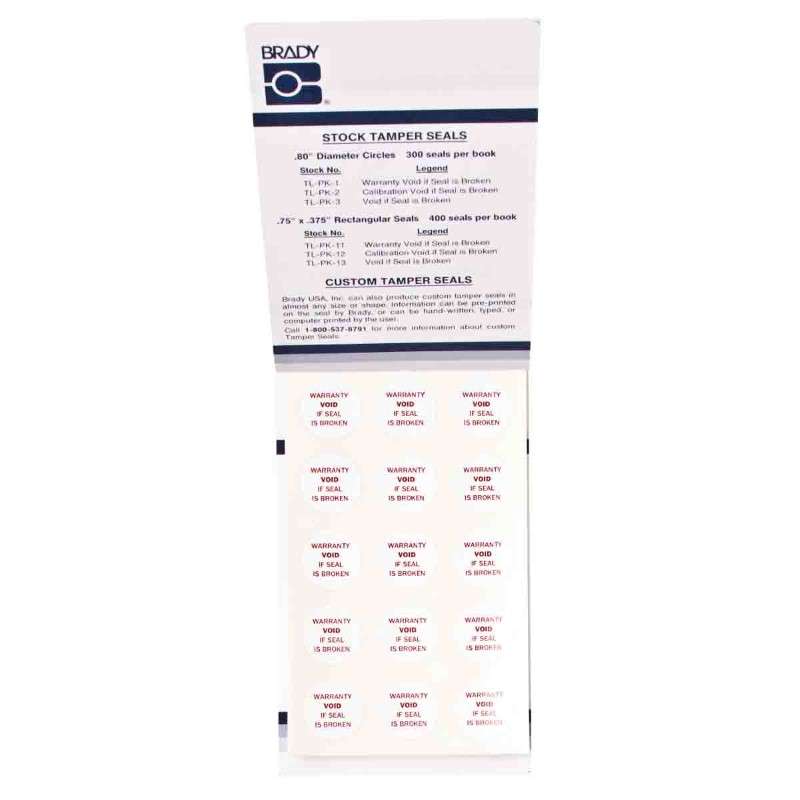 Tamper Seals, Vinyl Film, "WARRANTY VOID IF SEAL IS BROKEN". 08" Dia, 300 Pack, Pack of 300