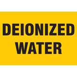 DEIONIZED WATER Labels, 2" H x 2" W, Black on Yellow, Pack of 25 redirect to product page