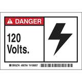 DANGER 120 VOLTS Labels, B302, Pack of 5 Labels redirect to product page