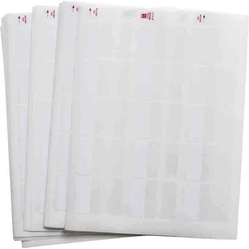 JetTab Self-Laminating Vinyl Labels, 2.25 in H x 1.8 in W White, Clear 34 per Pack