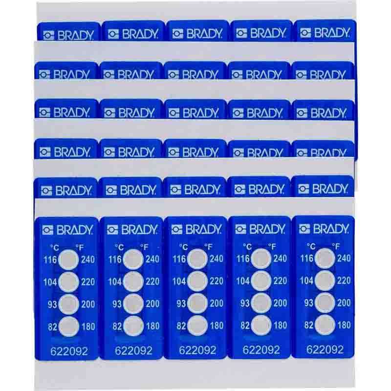 Temperature Indicating 4 Level Labels, Blue, 30 per Pack